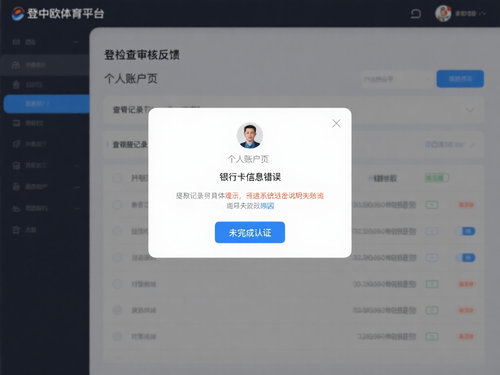 检查审核反馈：登录中欧体育平台，进入个人账户页面，